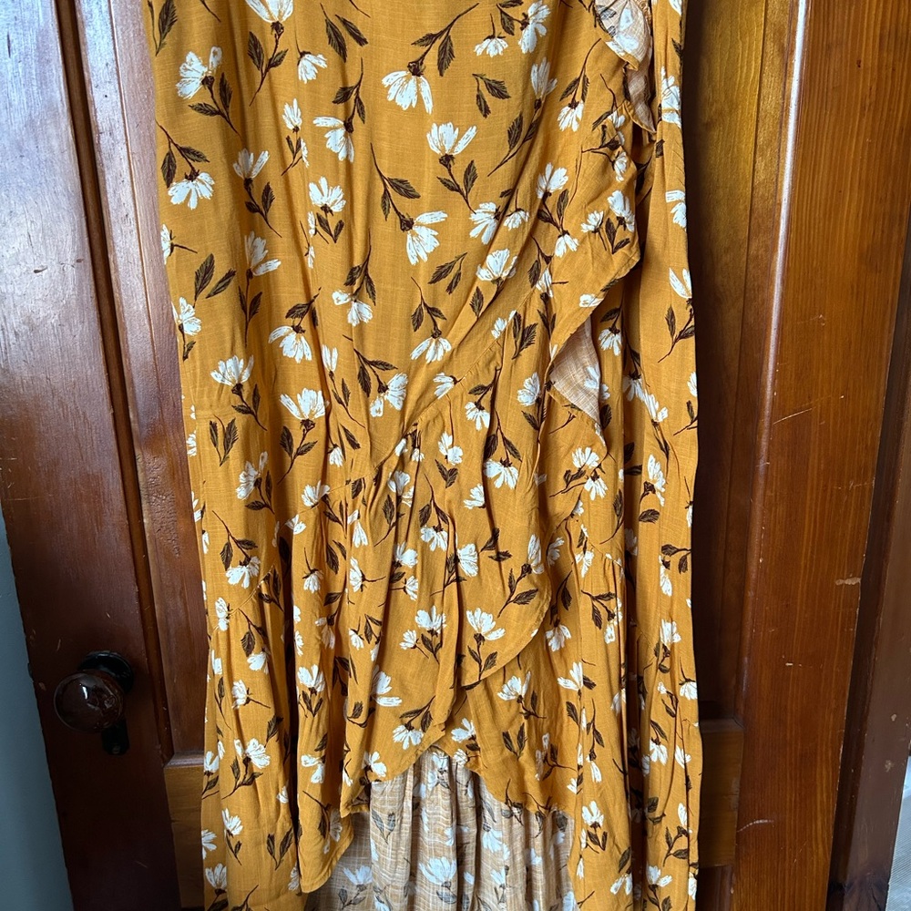 Floral Wrap Ruffle Maxi Skirt | 1X